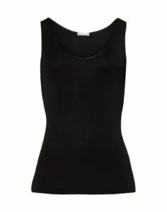 hanro woolen silk ulltopp svart