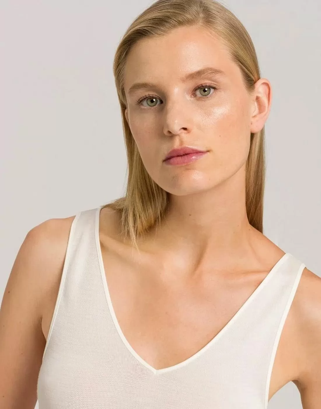 hanro woolen silk ulltopp hvit