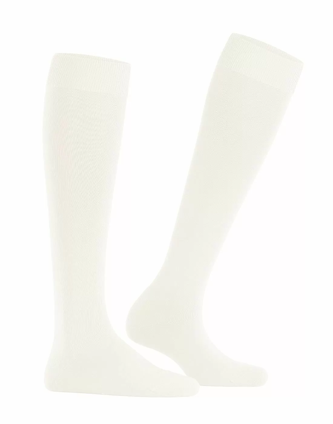 knestrømpe hvit merinoull falke