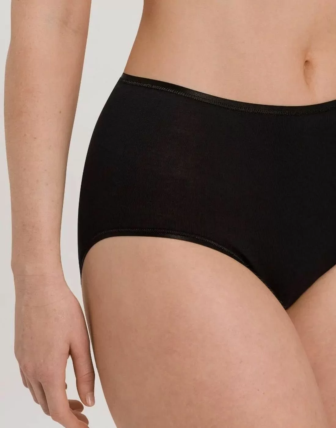 hanro cotton seamless høy truse svart