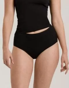 hanro cotton seamless høy truse svart
