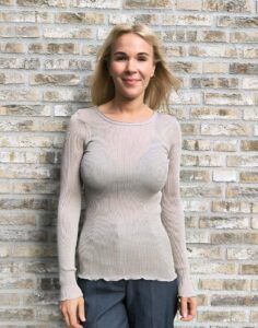 Oscalito ull silke genser beige