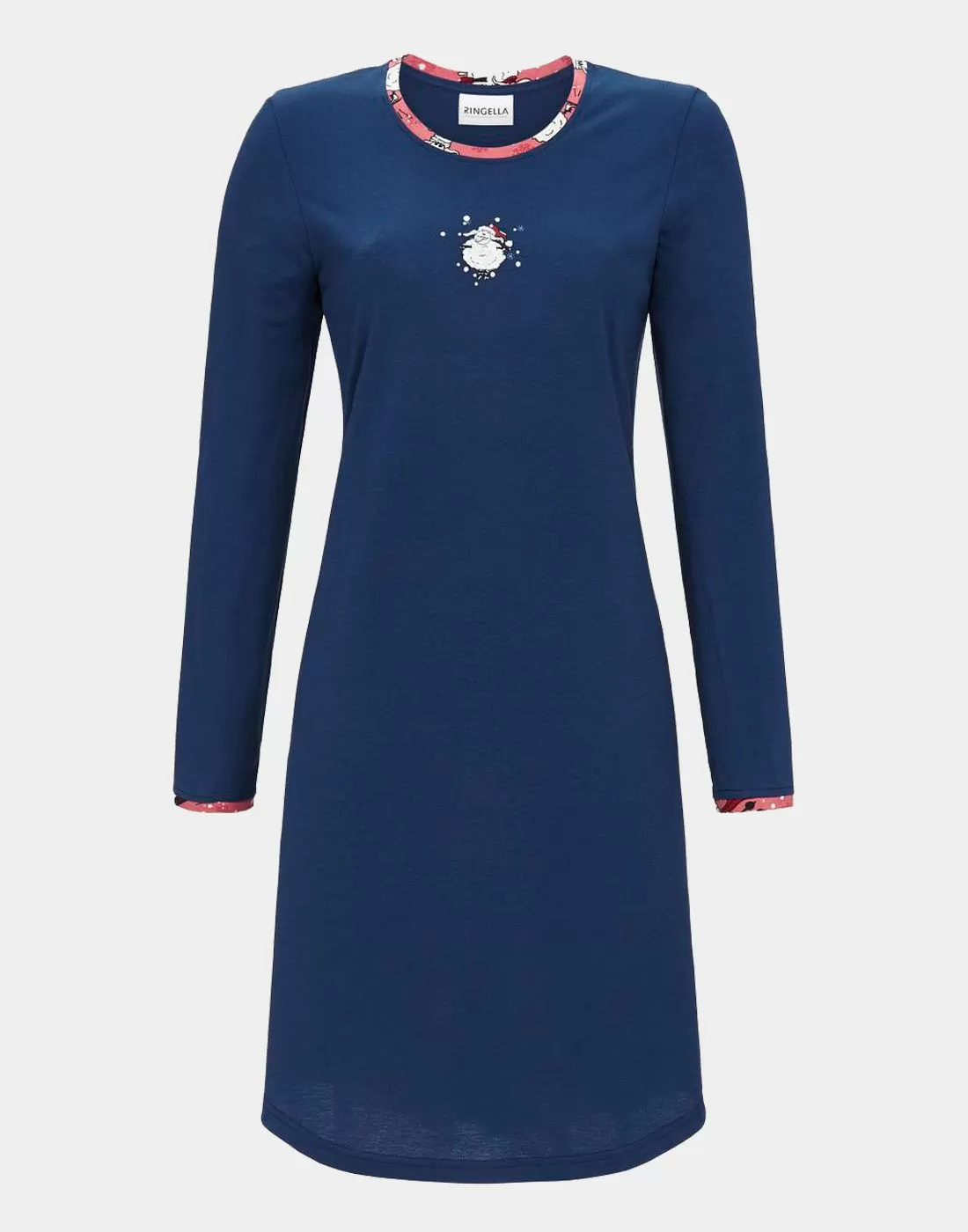 Blå nattkjole mot grå bakgrunn