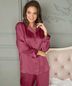 Lady Avenue Pure Silk - Pysjamas, Ruby Red