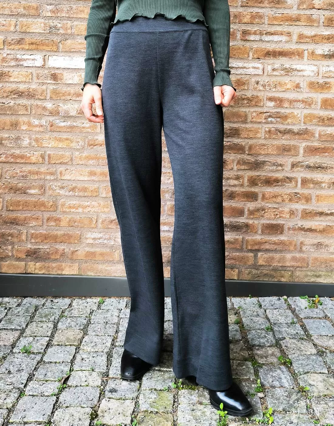 oscalito ull silke bukse ardesia grå