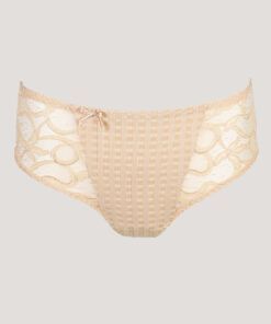 beige high waist truse med blonder