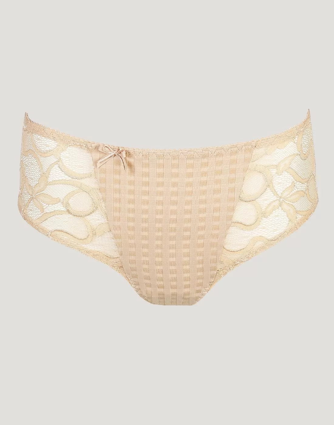 beige high waist truse med blonder