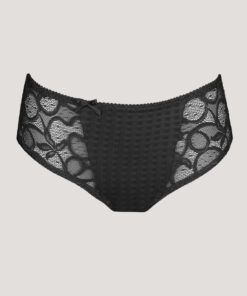 svart high waist truse med blonder