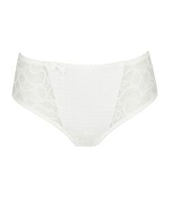 hvit high waist truse med blonder