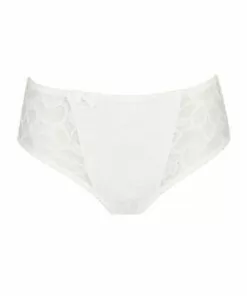 hvit high waist truse med blonder