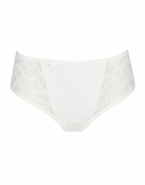 hvit high waist truse med blonder