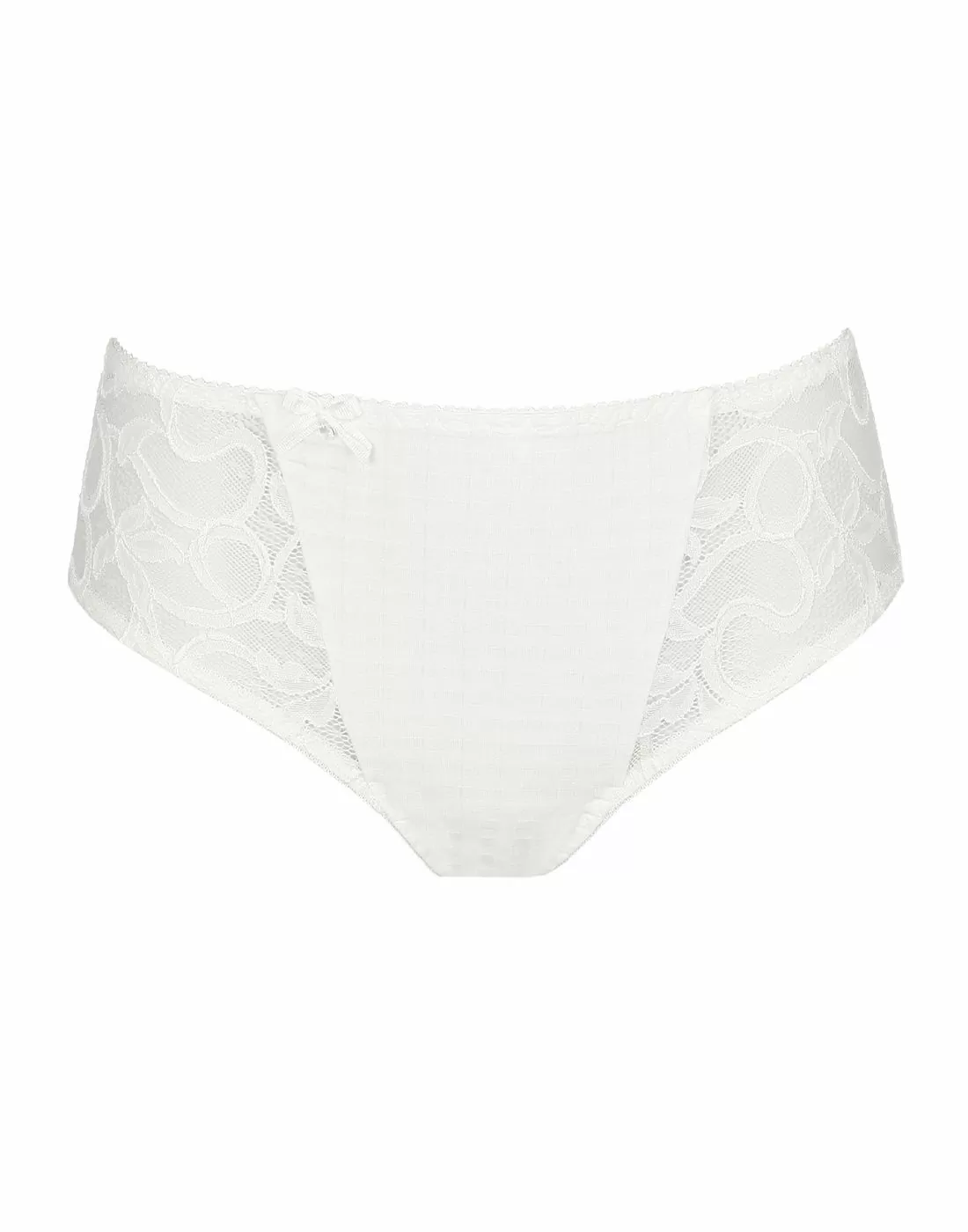 hvit high waist truse med blonder