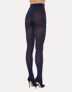 wolford merino jacquard ull strømpebukse navy blue