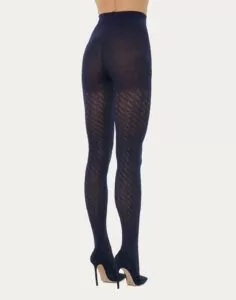 wolford merino jacquard ull strømpebukse navy blue