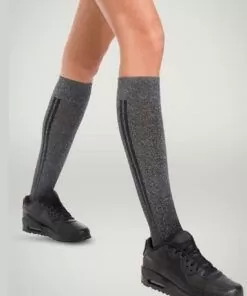 wolford shiny support knestrømpe sølv black