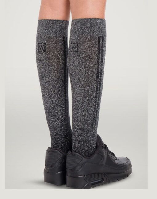 wolford shiny support knestrømpe sølv black