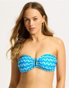 seafolly bikinioverdel beandeau i blå