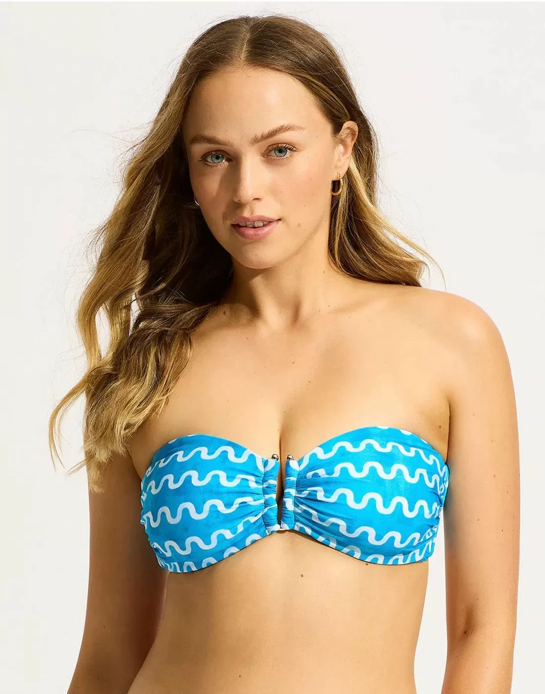 seafolly bikinioverdel beandeau i blå