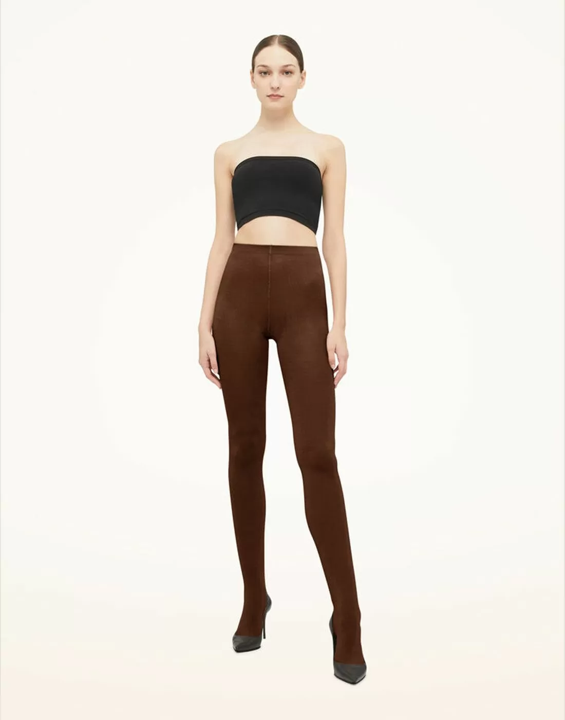 wolford merino ull strømpebukse umber brun