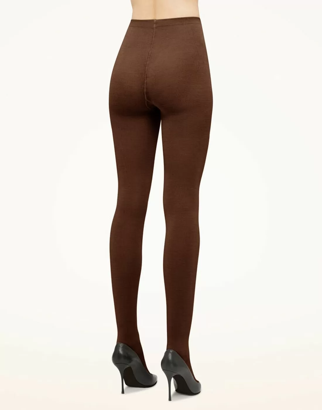 wolford merino ull strømpebukse umber brun