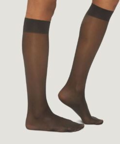 wolford satin touch 20 knestrømpe nearly black