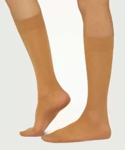 knestrømper i beige