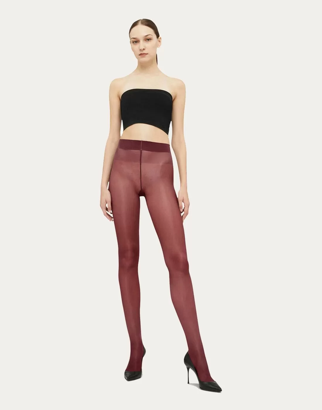 wolford satin touch 20 strømpebukse merlot rød