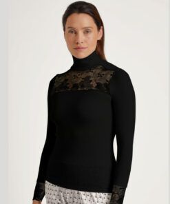 calida silky wool glam ullgenser svart blonder