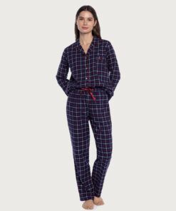 ralph lauren dame pysjamas med blå ruter