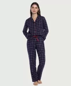 ralph lauren dame pysjamas med blå ruter
