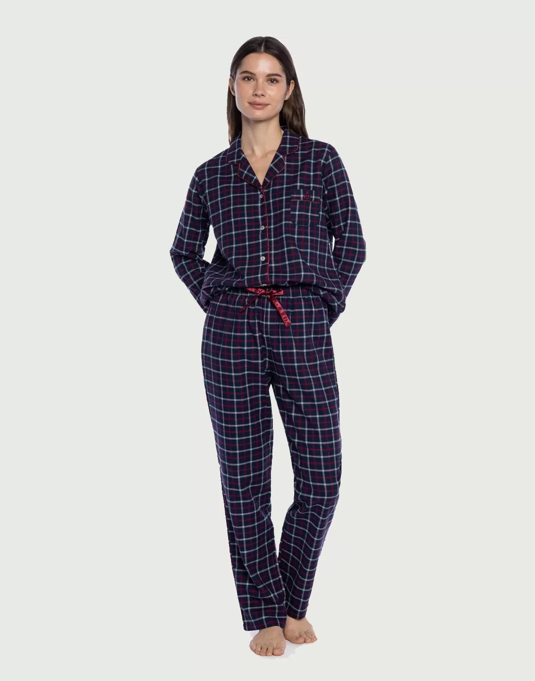 ralph lauren dame pysjamas med blå ruter