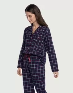 ralph lauren dame pysjamas med blå ruter