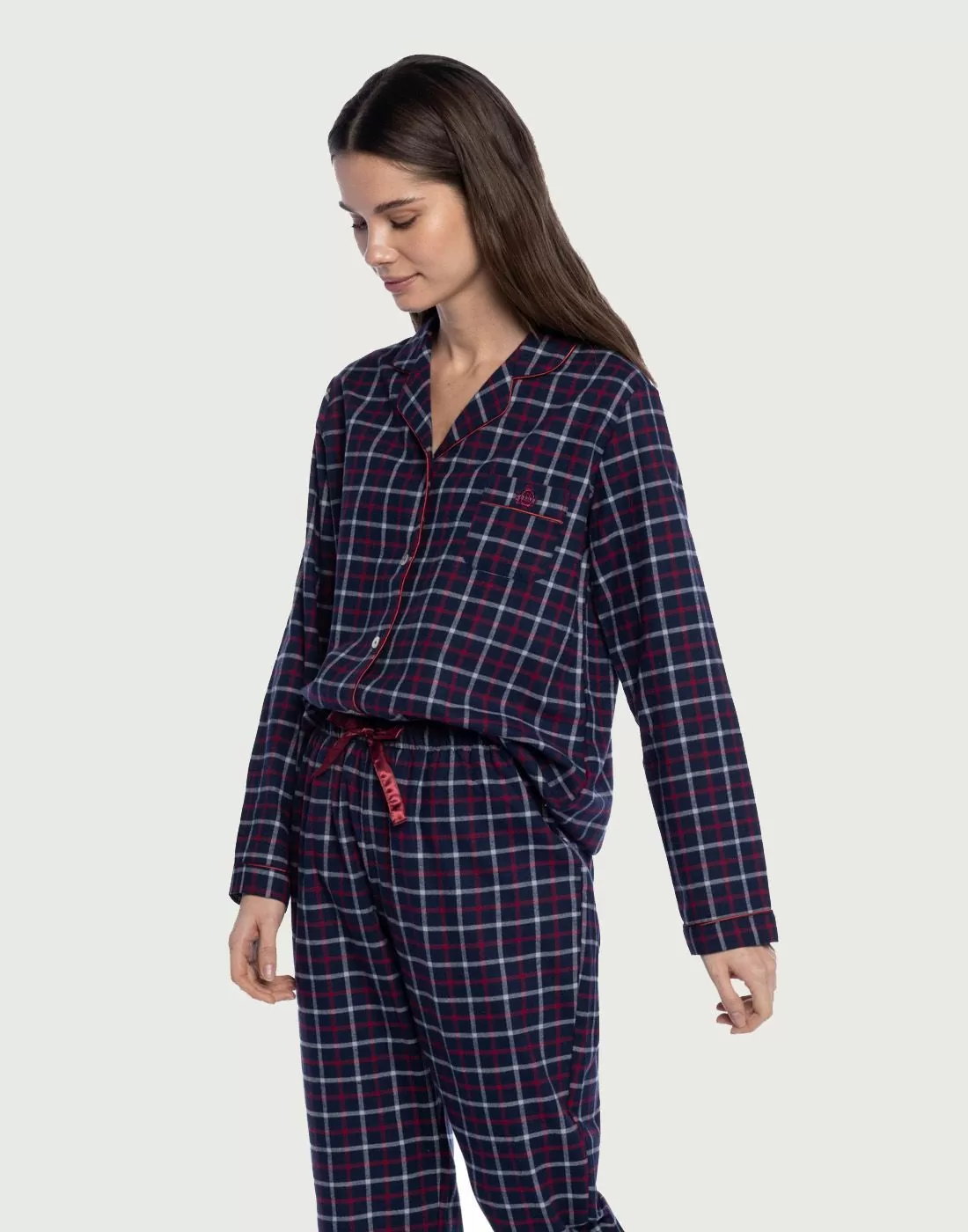 ralph lauren dame pysjamas med blå ruter