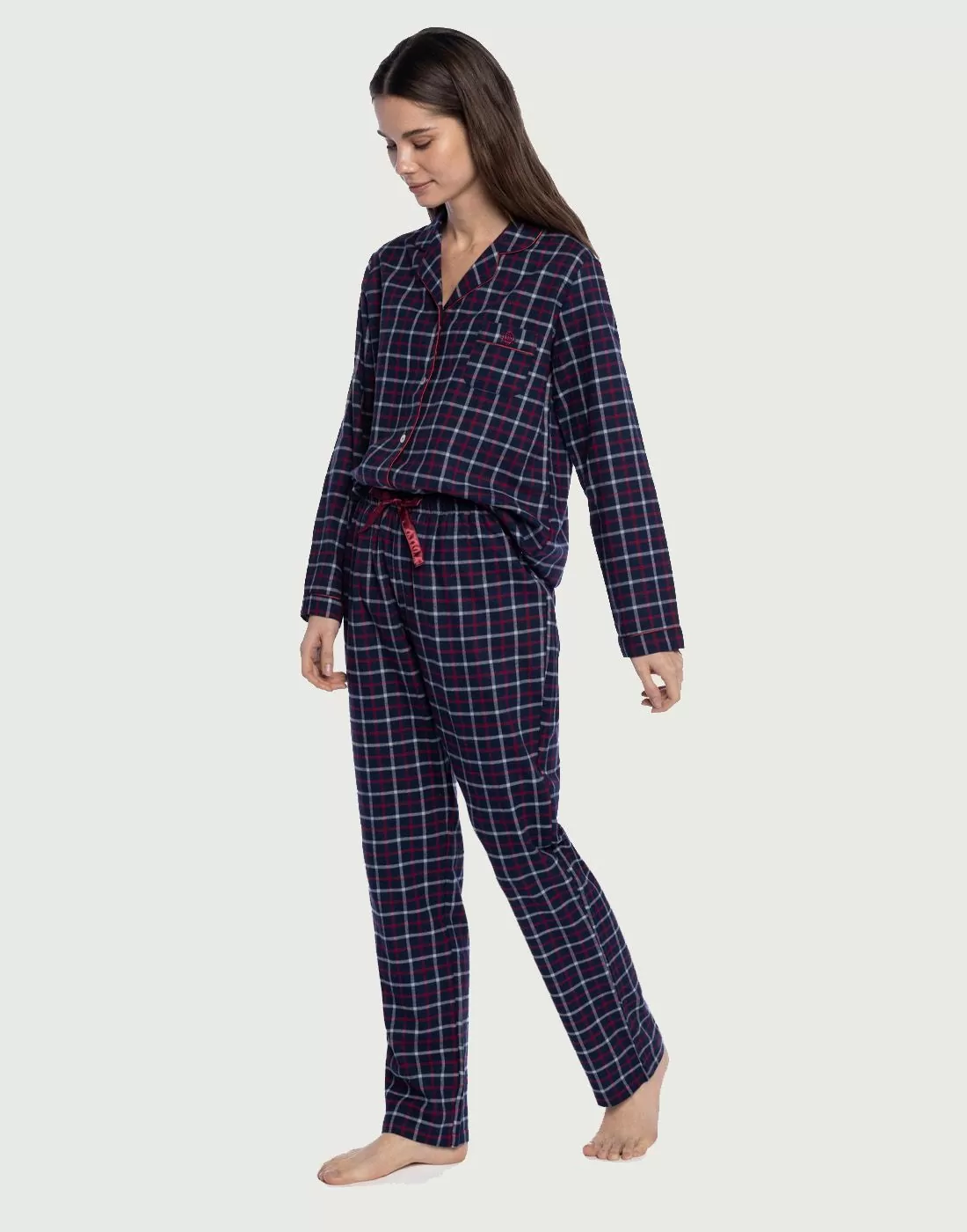 ralph lauren dame pysjamas med blå ruter