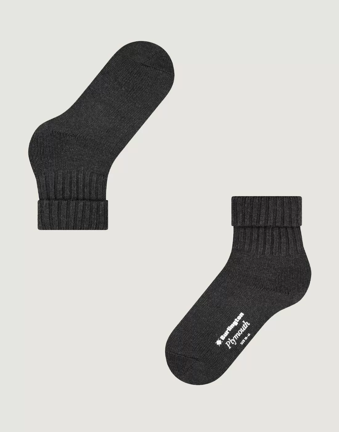 burlington plymouth ullsokk dame anthra mel mørkegrå