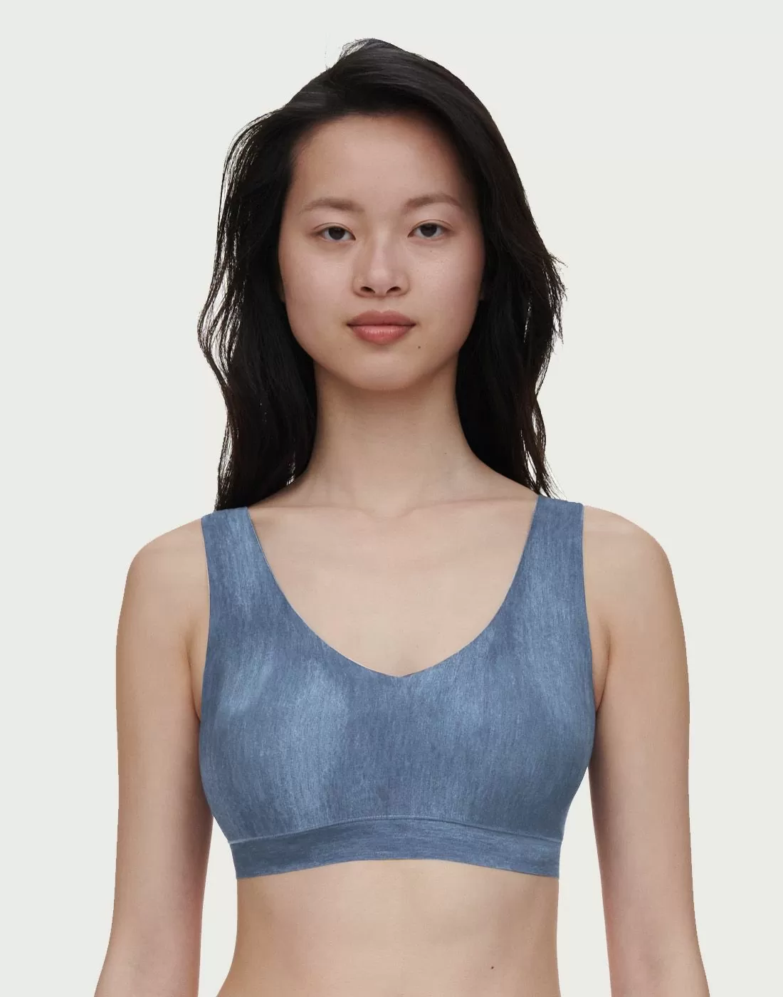 chantelle softstretch vattert bh topp blue denim print