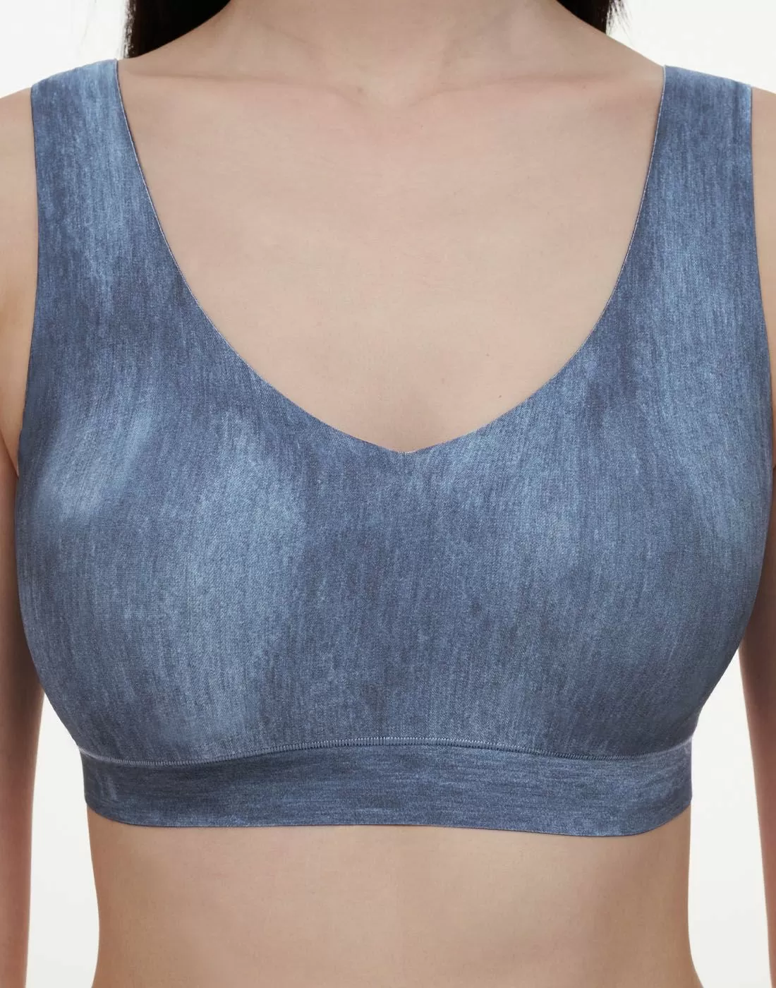 chantelle softstretch vattert bh topp blue denim print