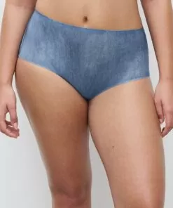 chantelle softstretch høy truse blue denim print