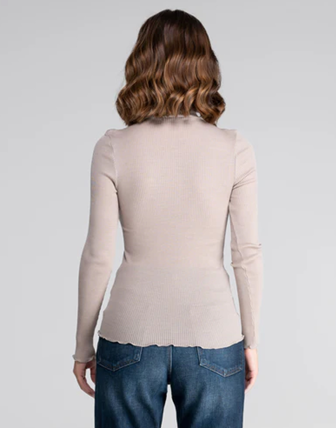 oscalito ull silke genser med høy hals beige