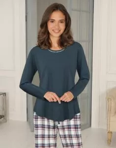 Lady Avenue 83-2086 flanellspysjamas i indigo