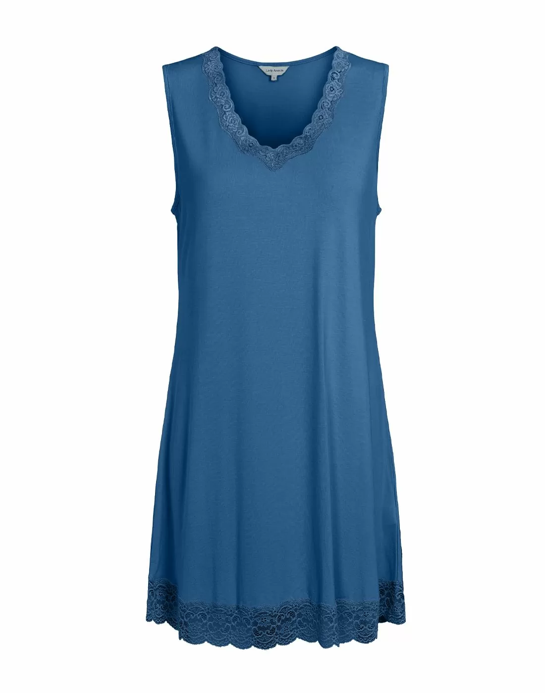 lady avenue bambus nattkjole mørkeblå blonder