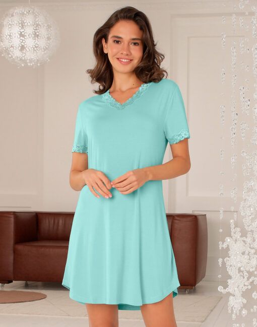 lady avenue bambus nattkjole blonder mint