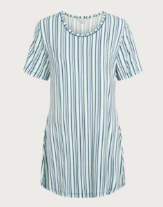 lady avenue bambus nattkjole kortermet striper