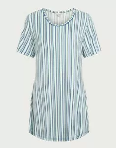 lady avenue bambus nattkjole kortermet striper