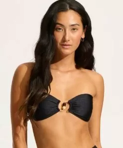 seafolly bikinioverdel svart bandeau