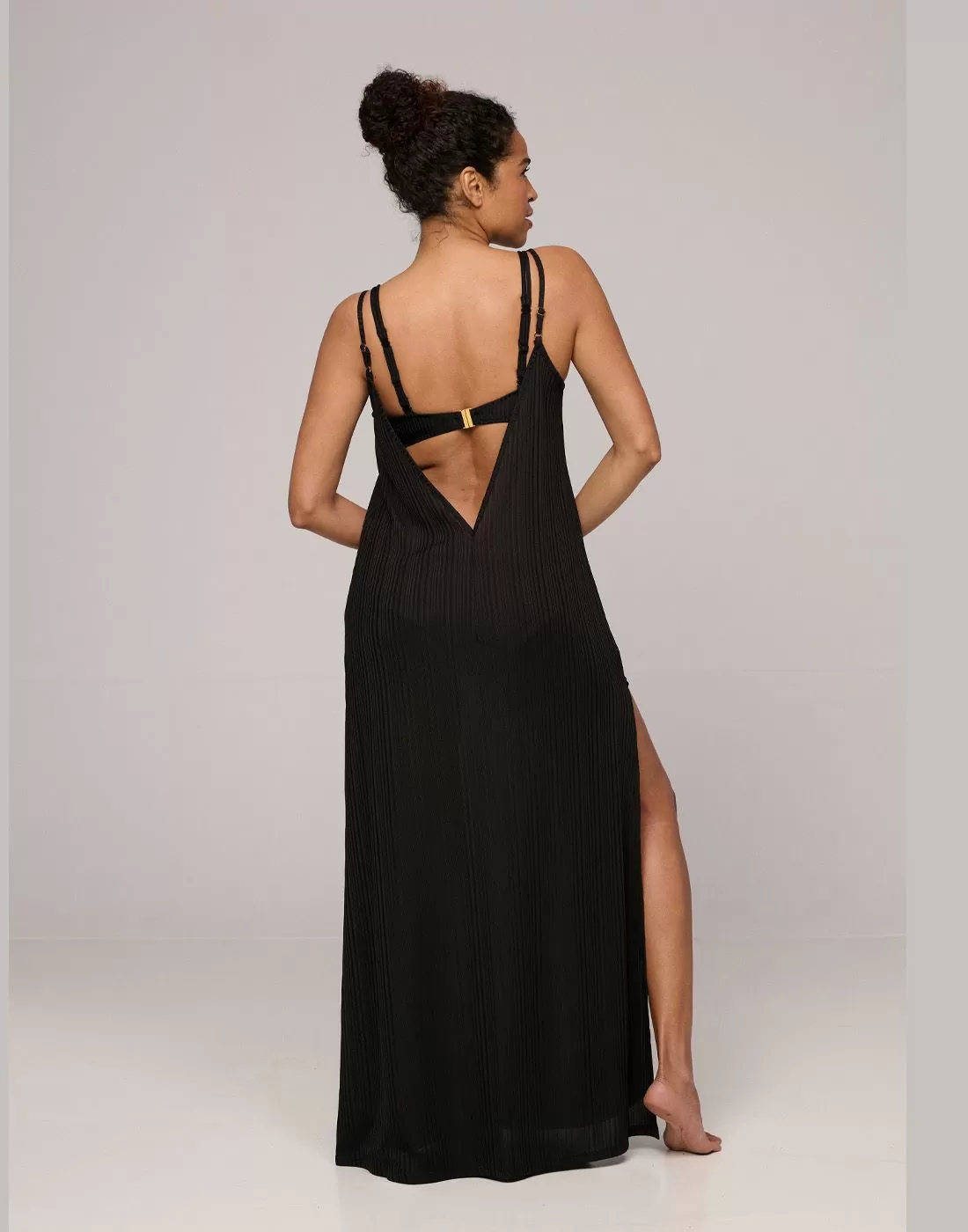 marie jo emly strand kjole maxi svart