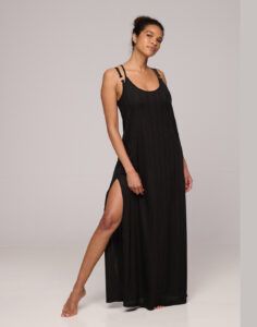 marie jo emly strand kjole maxi svart