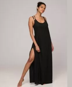 marie jo emly strand kjole maxi svart