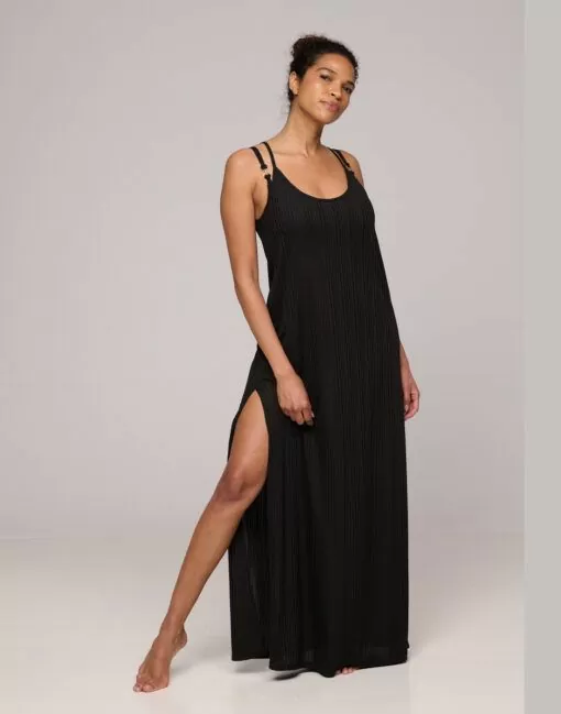 marie jo emly strand kjole maxi svart