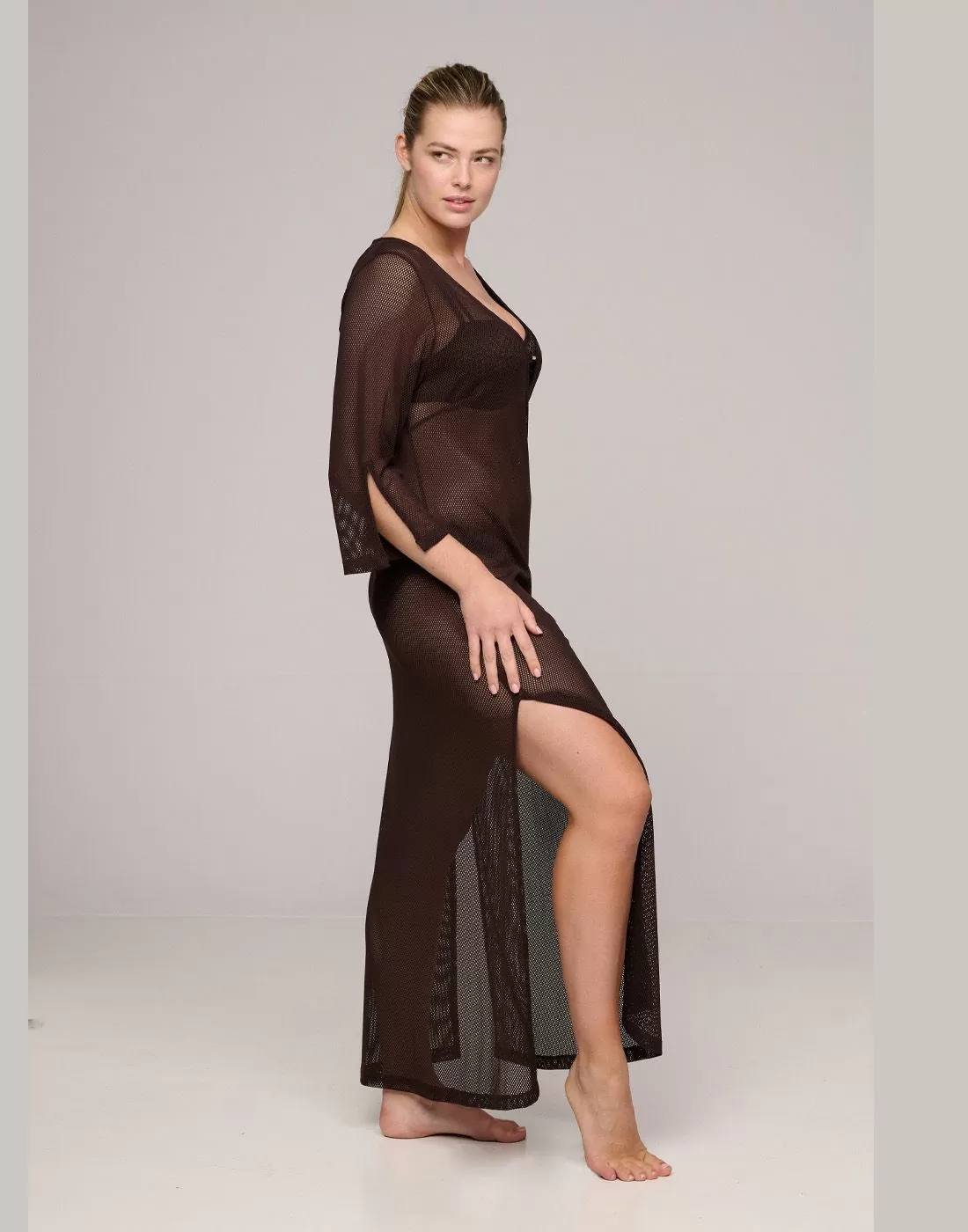 marie jo tomar strand kjole mørk brun